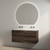 "Bora" Espresso Brown onderkast + duo wastafel zonder kraangaten 120cm - Artikelnr.: 4030310