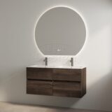 "Bora" Espresso-Brown onderkast + duo wastafel met 2 kraangaten 120cm - Artikelnr.: 4030320