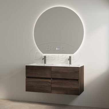 "Bora" Espresso-Brown onderkast + duo wastafel met 2 kraangaten 120cm - Artikelnr.: 4030320 "Bora" Espresso-Brown onderkast + duo wastafel met 2 kraangaten 120cm - Artikelnr.: 4030320