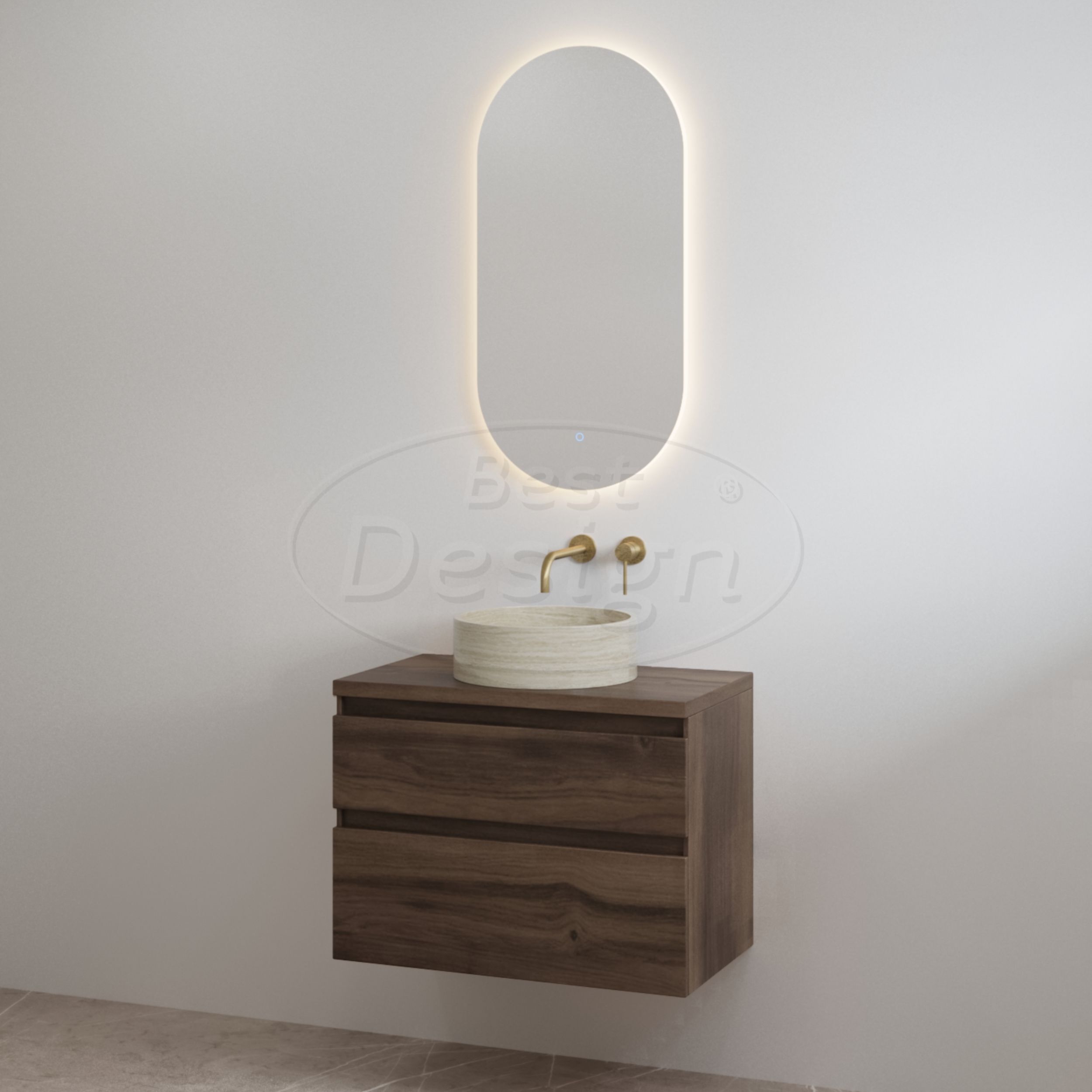 "Lavita-70" Espresso Brown onderkast + Espresso Brown meubelblad 70 cm - Artikelnr.: 4030500