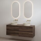 "Lavita-200" Espresso Brown onderkast + Espresso Brown meubelblad 200 cm - Artikelnr.: 4030560