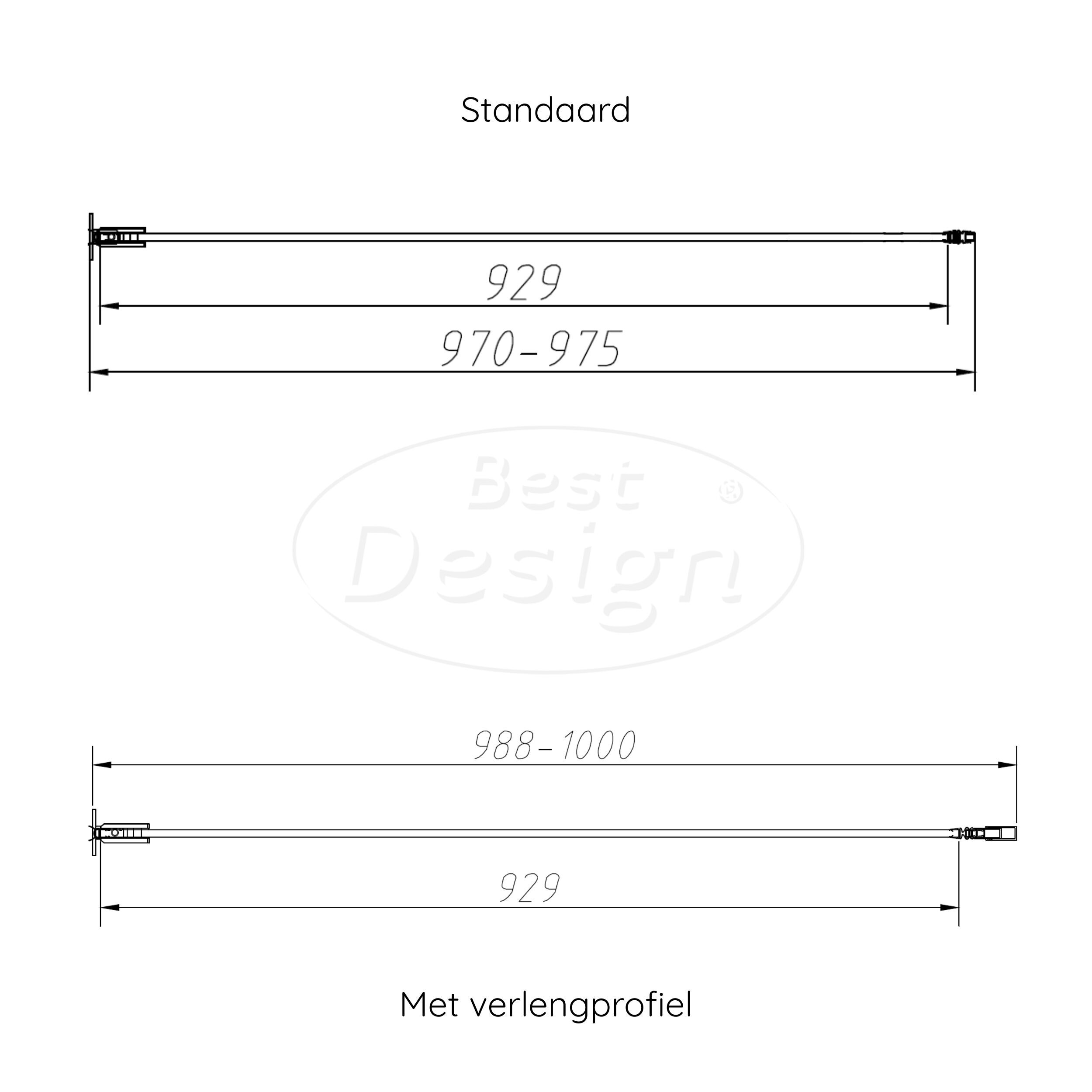 'Dalis-1000-Liora-Helder' nisdeur NANO 8mm glas - Artikelnr.: 4026360