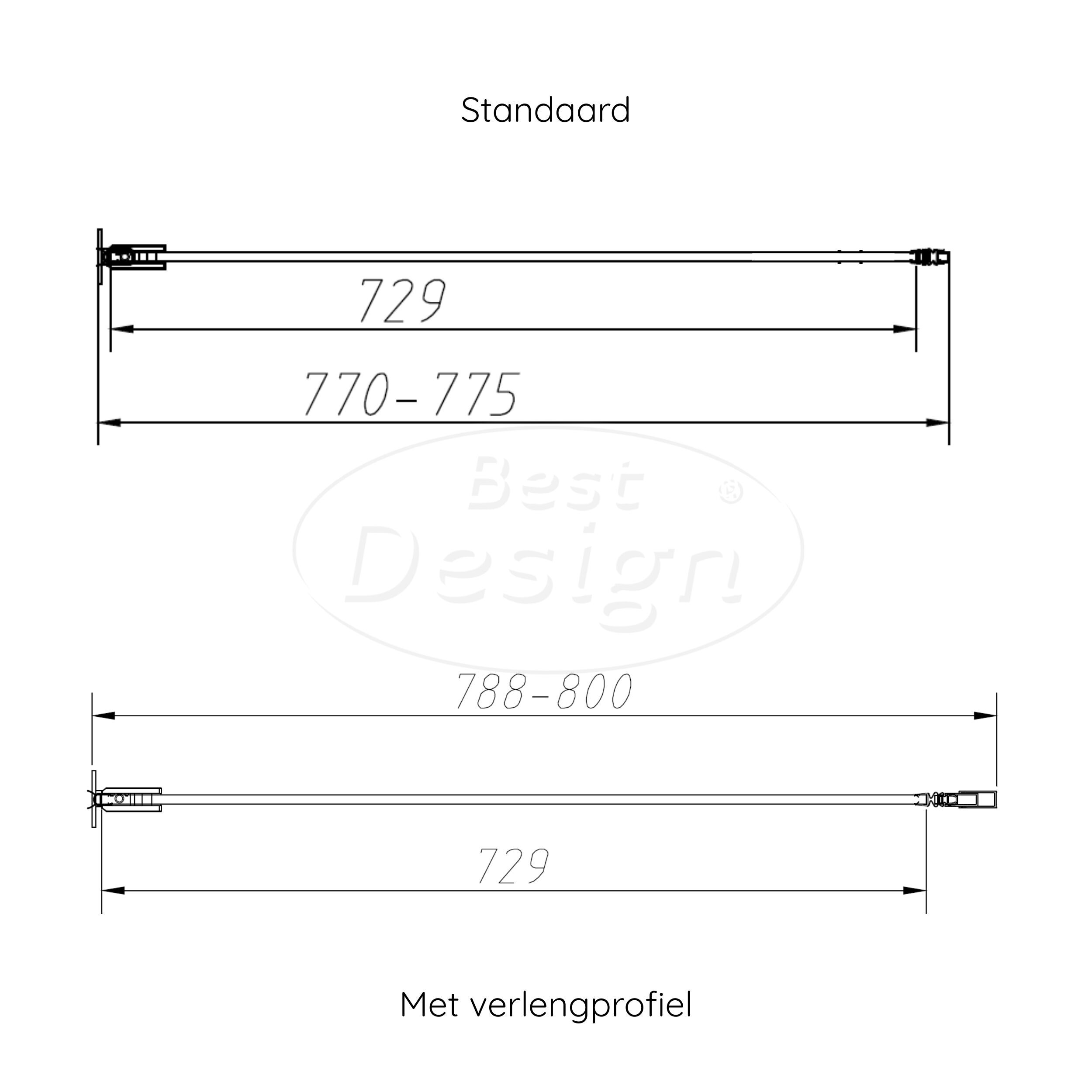 'Dalis-800-Liora-Helder' nisdeur NANO 8mm glas - Artikelnr.: 4026340