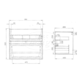 "Splash-60" Espresso Brown onderkast + wastafel met kraangat 60cm - Artikelnr.: 4030280