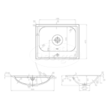 "Splash-60" Espresso Brown onderkast + wastafel met kraangat 60cm - Artikelnr.: 4030280