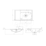 "Splash-80" Espresso-Brown onderkast + wastafel zonder kraangat 80cm - Artikelnr.: 4030290