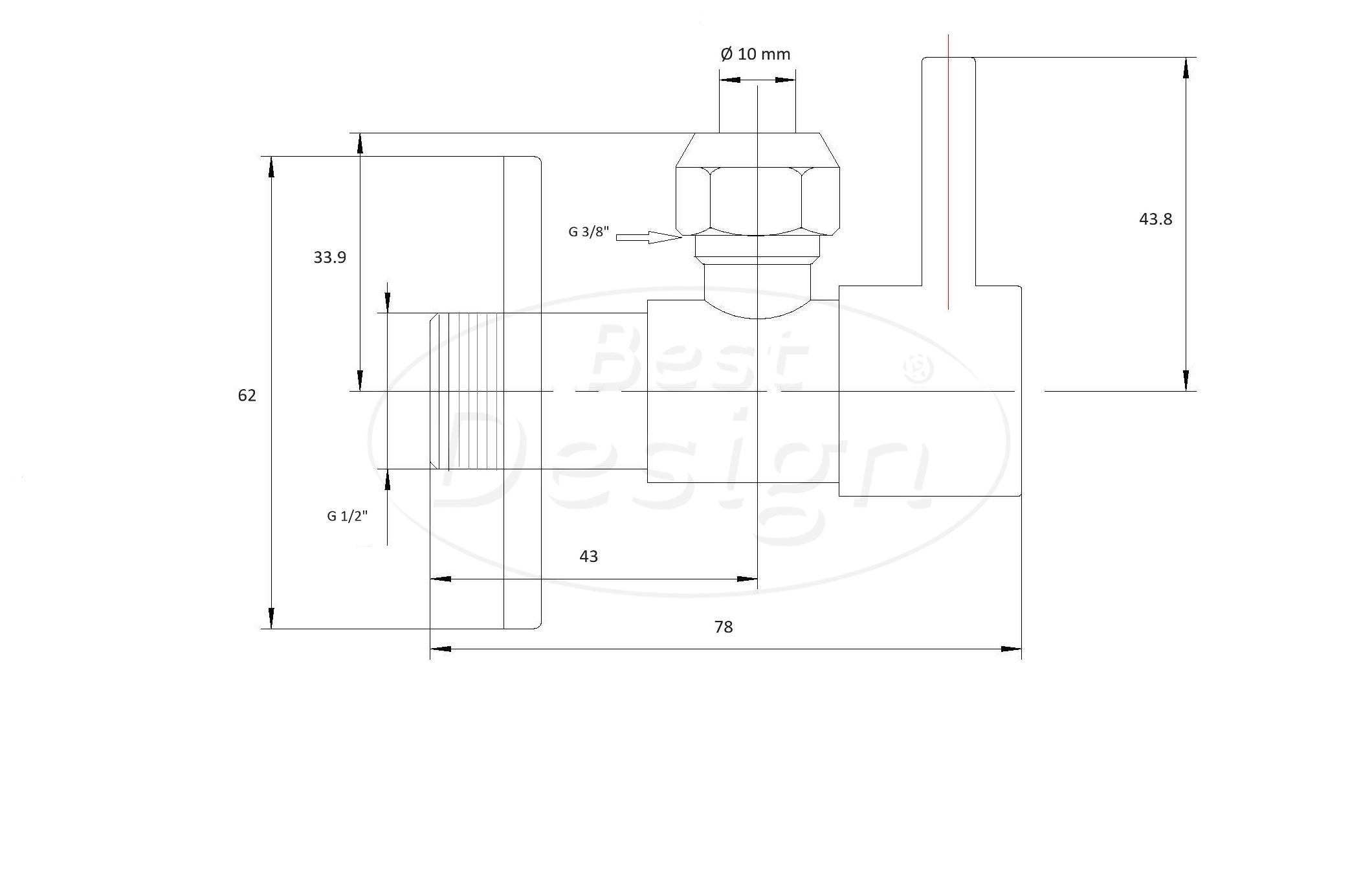 "Liora-Solara" hoekstopkraan 1/2" x 3/8" (10 mm knel) Desert Brown - Artikelnr.: 4024590