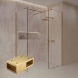 T-verbindingsstuk Mat-goud tbv. "Dalis" inloopdouche - Artikelnr.: 4024280