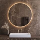 "Weissen" ronde spiegel incl.verwarming, 3 kleuren Direct & Indirect LED verlichting, dimbaar Ø 60 cm - Artikelnr.: 4025750
