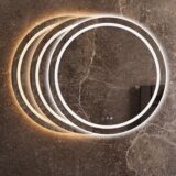 "Weissen" ronde spiegel incl.verwarming, 3 kleuren Direct & Indirect LED verlichting, dimbaar Ø 60 cm - Artikelnr.: 4025750