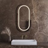 "Linden" ovale spiegel incl. verwarming, 3 kleuren Direct & Indirect LED verlichting, dimbaar 100 x 50 cm - Artikelnr.: 4025790
