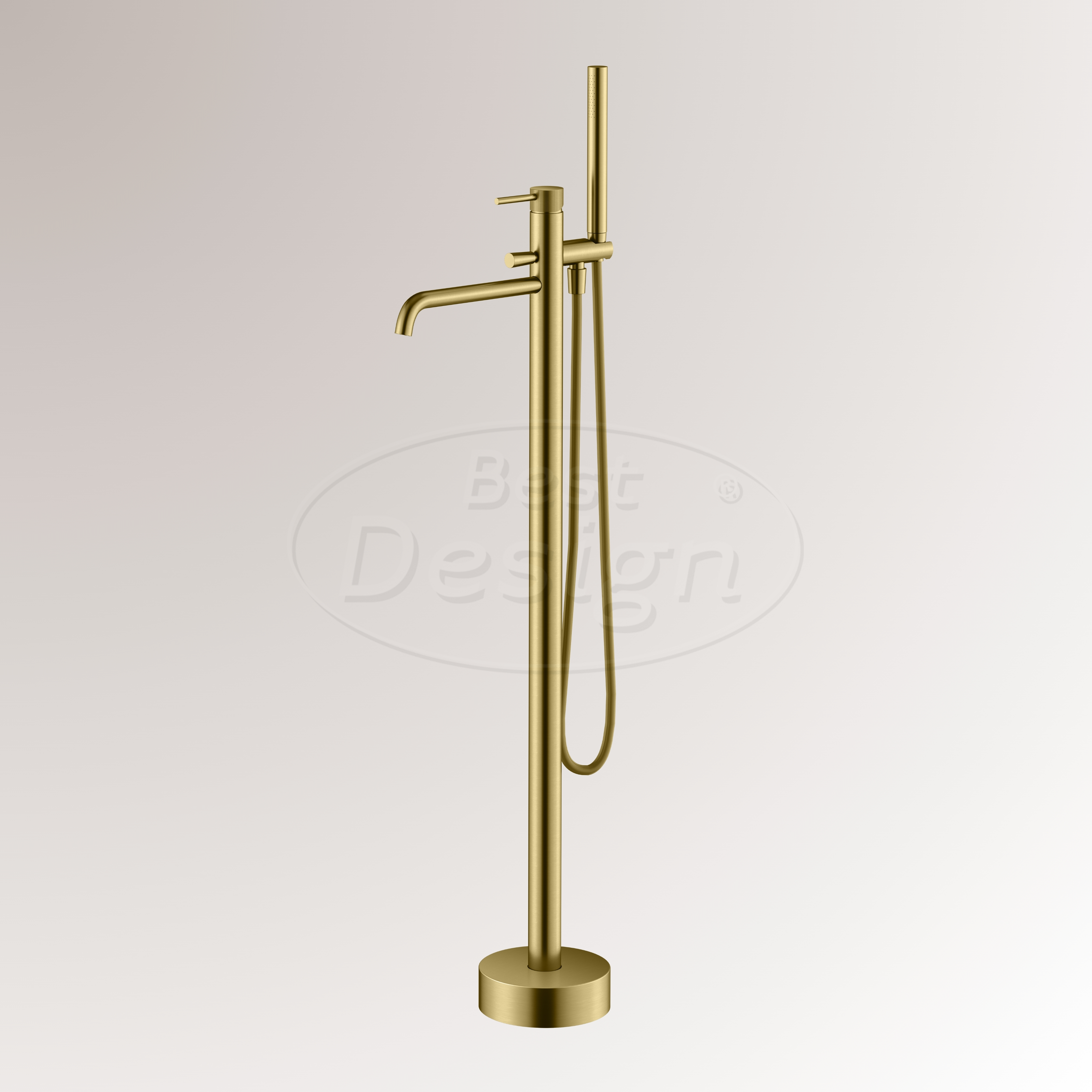 "High-End Nancy" RVS-304 vrijstaande badkraan mat-goud - Artikelnr.: 4026460