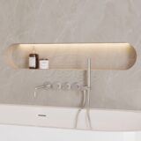 "High-End-Ore" RVS-304 thermostatische inbouw badkraan met uitloop en handdoucheset RVS - Artikelnr.: 4026510