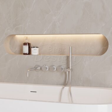 "High-End-Ore" RVS-304 thermostatische inbouw badkraan met uitloop en handdoucheset RVS - Artikelnr.: 4026510