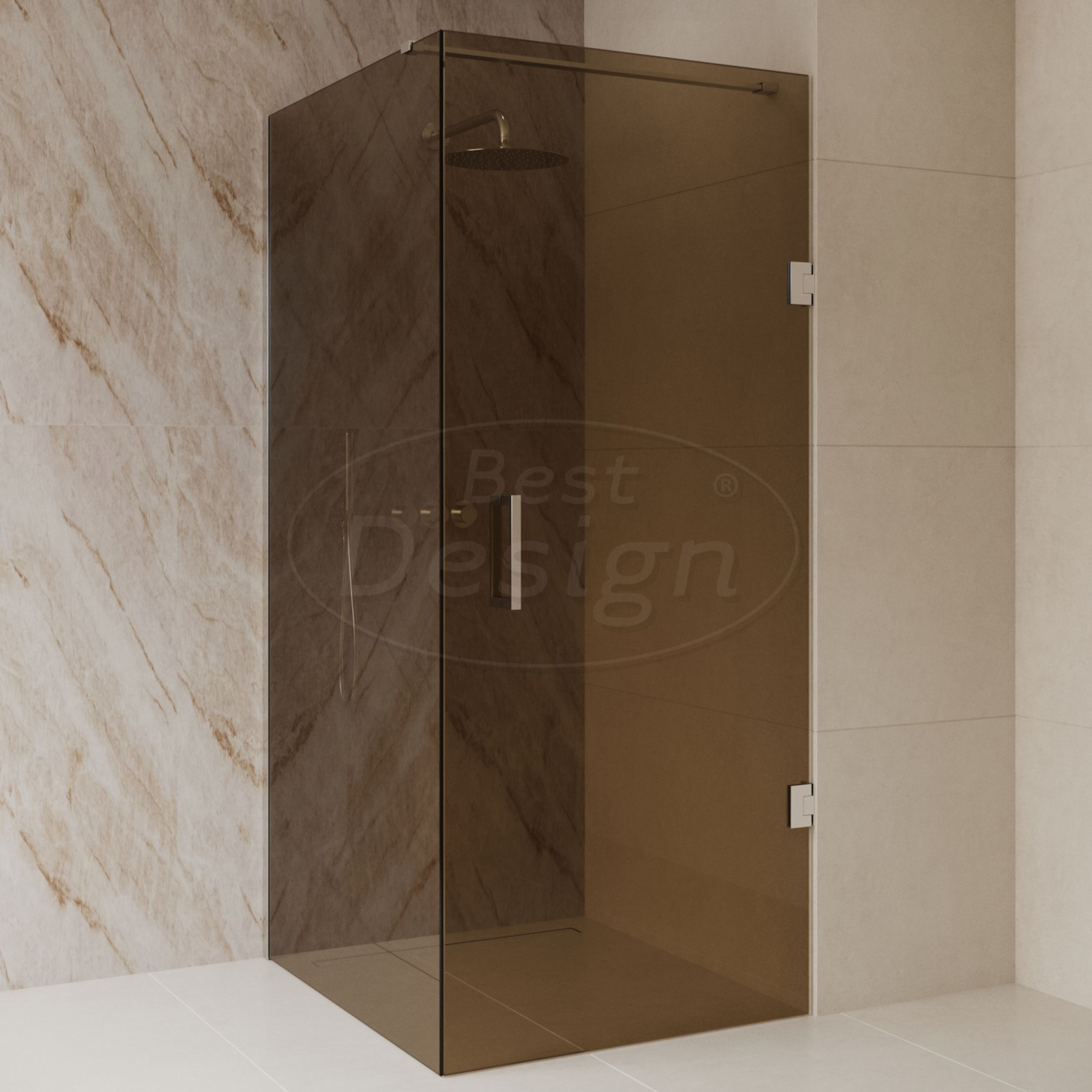 'Dalis-Ore-Amber' douchecabine NANO 8mm glas 100 x 80 cm - Artikelnr.: 4029300