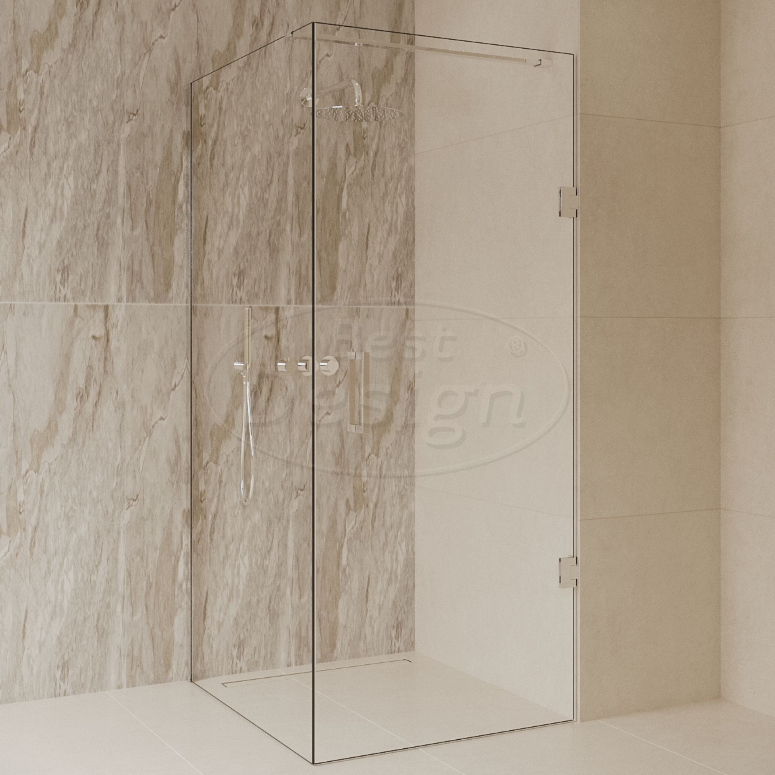 'Dalis-Chroom-Helder' douchecabine NANO 8mm glas 100 x 80 cm - Artikelnr.: 4027980