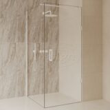 'Dalis-White-Helder' douchecabine NANO 8mm glas 90 x 80 cm - Artikelnr.: 4028720