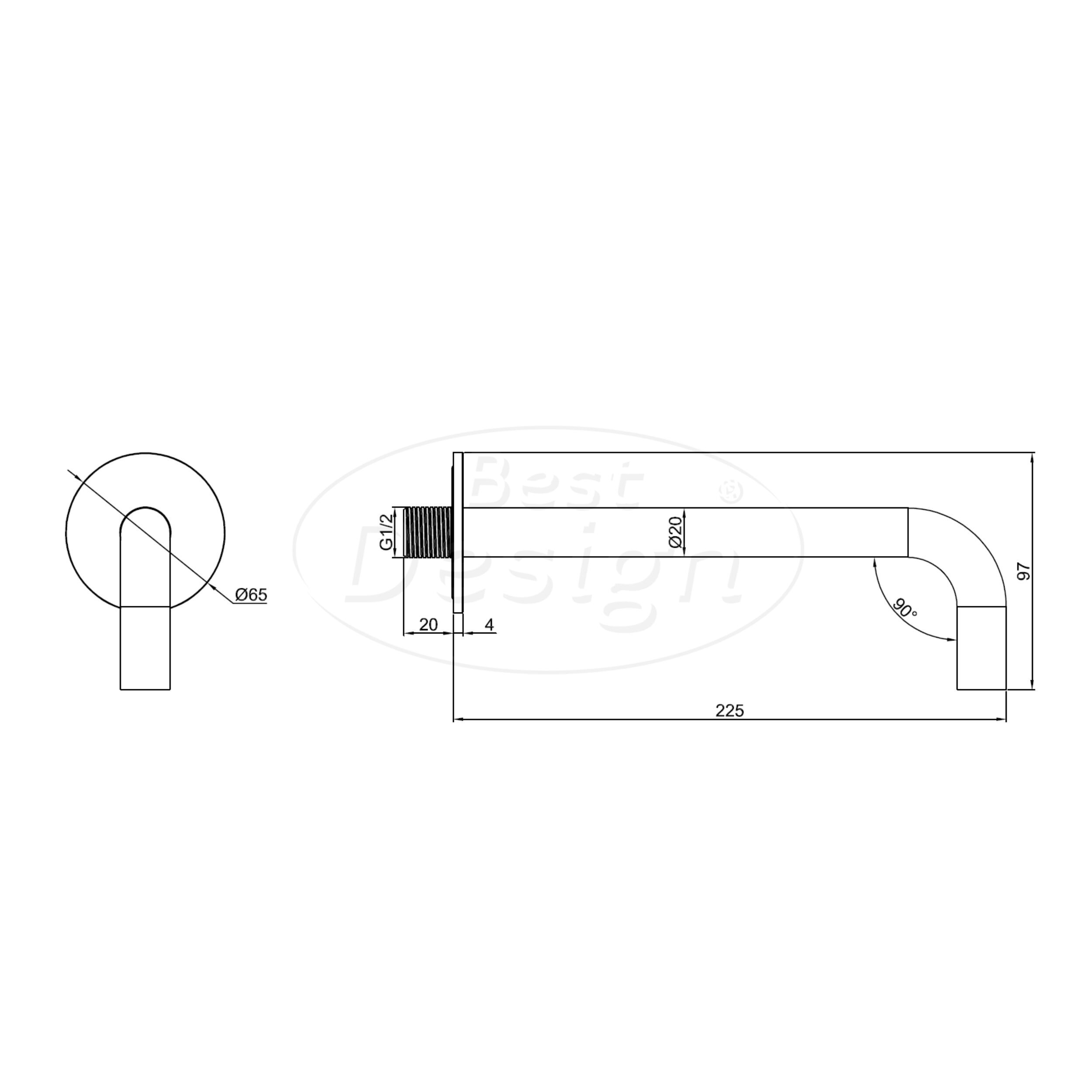 "High-End-Moya" RVS-304 thermostatische inbouw badkraan met uitloop en handdoucheset gunmetal - Artikelnr.: 4026530