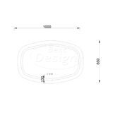 "Baunach" Deens-Ovaal spiegel incl.verwarming, 3 kleuren Direct & Indirect LED verlichting, dimbaar 100 x 65 cm - Artikelnr.: 4025800