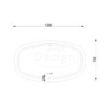 "Baunach" Deens-Ovaal spiegel incl.verwarming, 3 kleuren Direct & Indirect LED verlichting, dimbaar 120 x 70 cm - Artikelnr.: 4025810