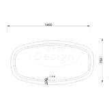 "Baunach" Deens-Ovaal spiegel incl.verwarming, 3 kleuren Direct & Indirect LED verlichting, dimbaar 140 x 75 cm - Artikelnr.: 4025820