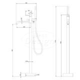 "High-End Moya" RVS-304 vrijstaande badkraan gunmetal - Artikelnr.: 4026470