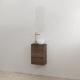 "Siva" Espresso Brown onderkast + Mat-zwart meubelblad - Artikelnr.: 4030730