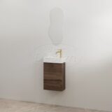 "Siva" Espresso Brown onderkast + Glans-wit fontein L&R met kraangat - Artikelnr.: 4030750