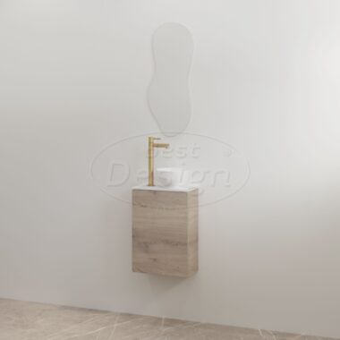 "Siva" Frosted Brown onderkast + Glans-wit meubelblad - Artikelnr.: 4030790 "Siva" Frosted Brown onderkast + Glans-wit meubelblad - Artikelnr.: 4030790