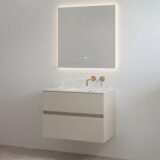 "Splash-80" mat-taupe onderkast + wastafel zonder kraangat 80cm - Artikelnr.: 4031260