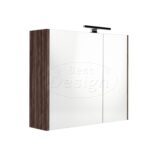 "Happy-Espresso-Brown" MDF spiegelkast + verlichting 60x60cm - Artikelnr.: 4031390