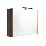 "Happy-Espresso-Brown" MDF spiegelkast + verlichting 80x60cm - Artikelnr.: 4031400