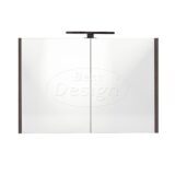 "Happy-Espresso-Brown" MDF spiegelkast + verlichting 80x60cm - Artikelnr.: 4031400