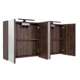 "Happy-Espresso-Brown" MDF spiegelkast + verlichting 120x60cm - Artikelnr.: 4031410