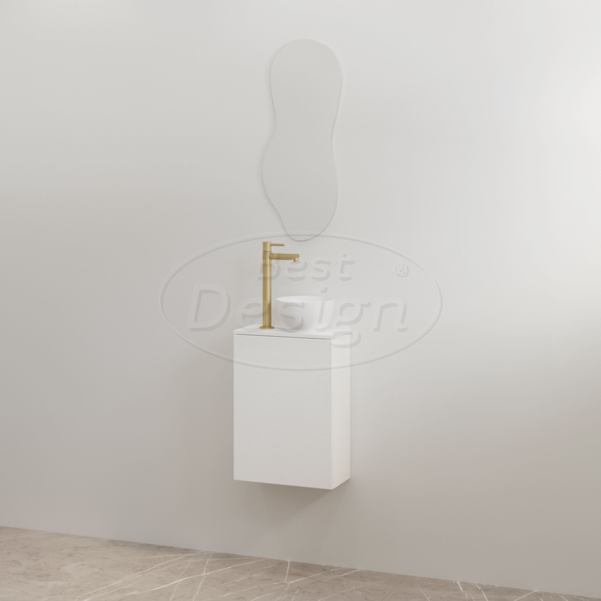 "Siva" Mat-wit onderkast + Mat-wit meubelblad - Artikelnr.: 4030860