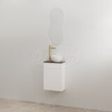 "Siva" Mat-wit onderkast + Espresso Brown meubelblad - Artikelnr.: 4030880