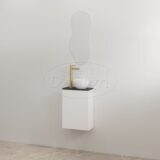 "Siva" Glans-wit onderkast + Mat-zwart meubelblad - Artikelnr.: 4031020