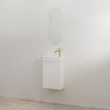 "Siva" Mat-wit onderkast + Glans-wit fontein L&R met kraangat - Artikelnr.: 4030910