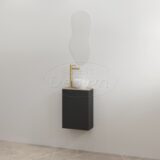 "Siva" Mat-zwart onderkast + Frosted Brown meubelblad - Artikelnr.: 4030930
