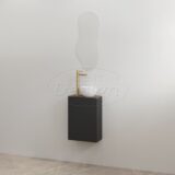 "Siva" Mat-zwart onderkast + Espresso Brown meubelblad - Artikelnr.: 4030940