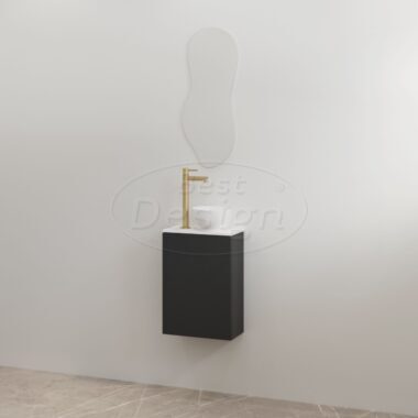 "Siva" Mat-zwart onderkast + Mat-wit meubelblad - Artikelnr.: 4030960 "Siva" Mat-zwart onderkast + Mat-wit meubelblad - Artikelnr.: 4030960