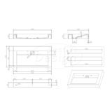 "Borvani-80" Espresso Brown onderkast + wastafel glans-wit 80 cm - Artikelnr.: 4031830