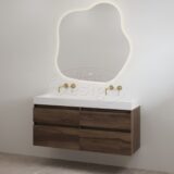 Best-Design badkamermeubelset "Borvani-140" Espresso Brown onderkast + wastafel mat-wit 140 cm - Artikelnr.: 4032040