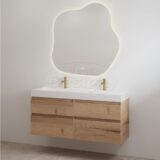 "Borvani-120" Halifax onderkast + wastafel glans-wit 120 cm - Artikelnr.: 4031790