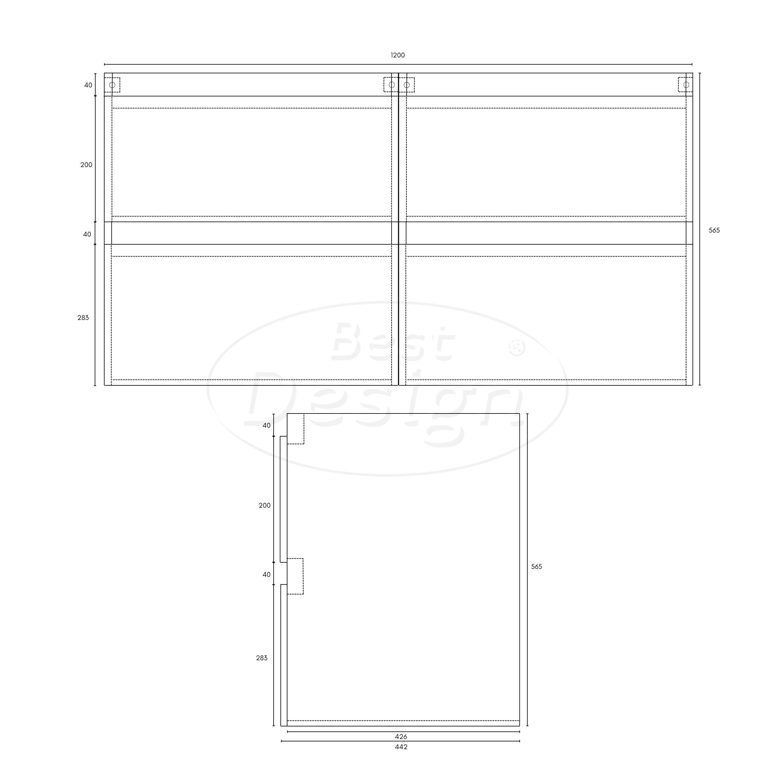 "Borvani-120" Espresso Brown onderkast + wastafel glans-wit 120 cm - Artikelnr.: 4031850
