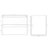 "Borvani-60" Halifax onderkast + wastafel glans-wit 60 cm - Artikelnr.: 4031750