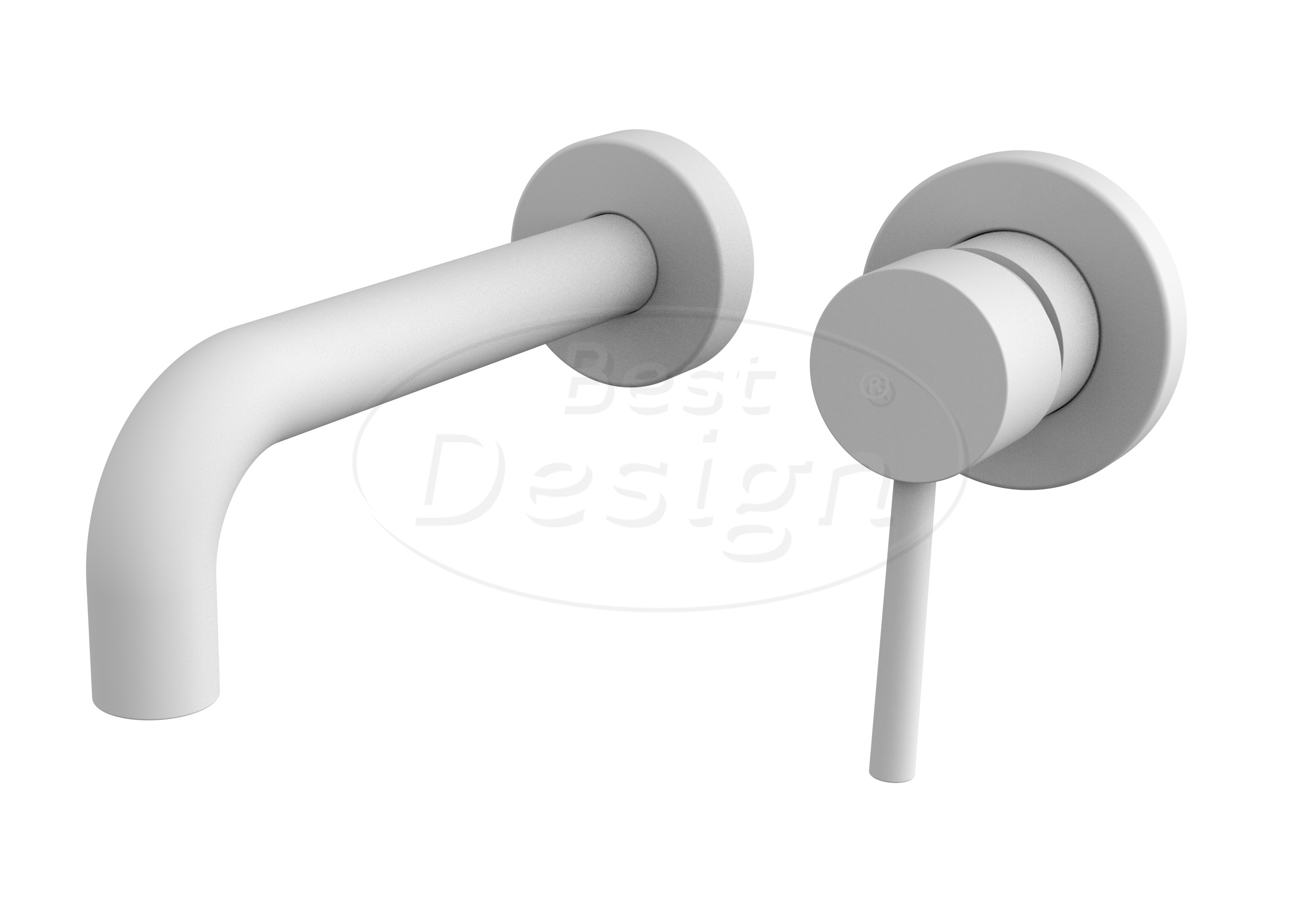 Best-Design "White-Belize" inbouw-wandmengkraan uitl=21cm 90º mat-wit - Artikelnr.: 4020750