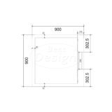 Best-Design "Schutz" douchebak anti-slip composiet Mat-wit 90x90x3 cm - Artikelnr.: 4031060