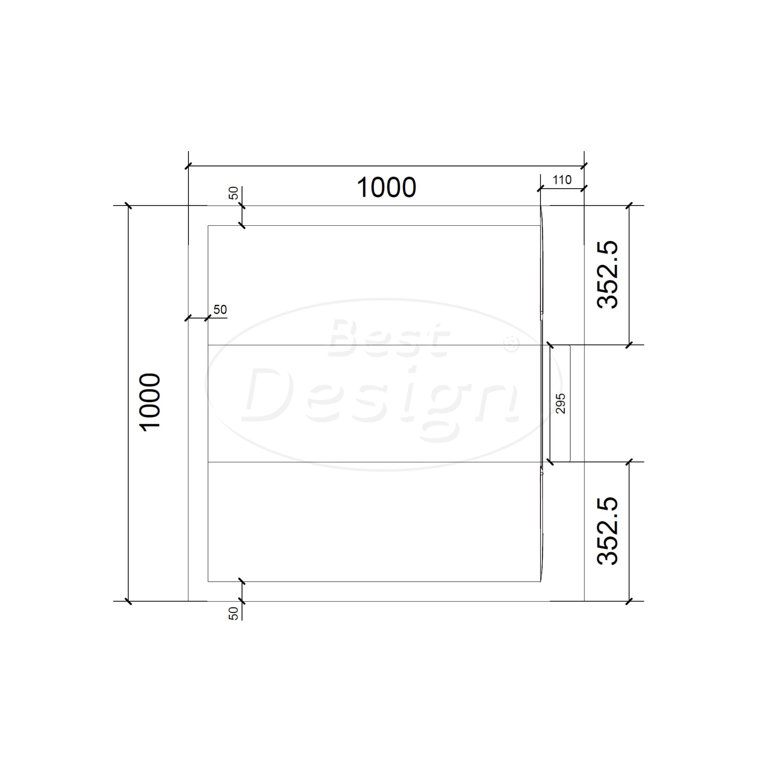 Best-Design "Schutz" douchebak anti-slip composiet Mat-wit 100x100x3 cm - Artikelnr.: 4031080