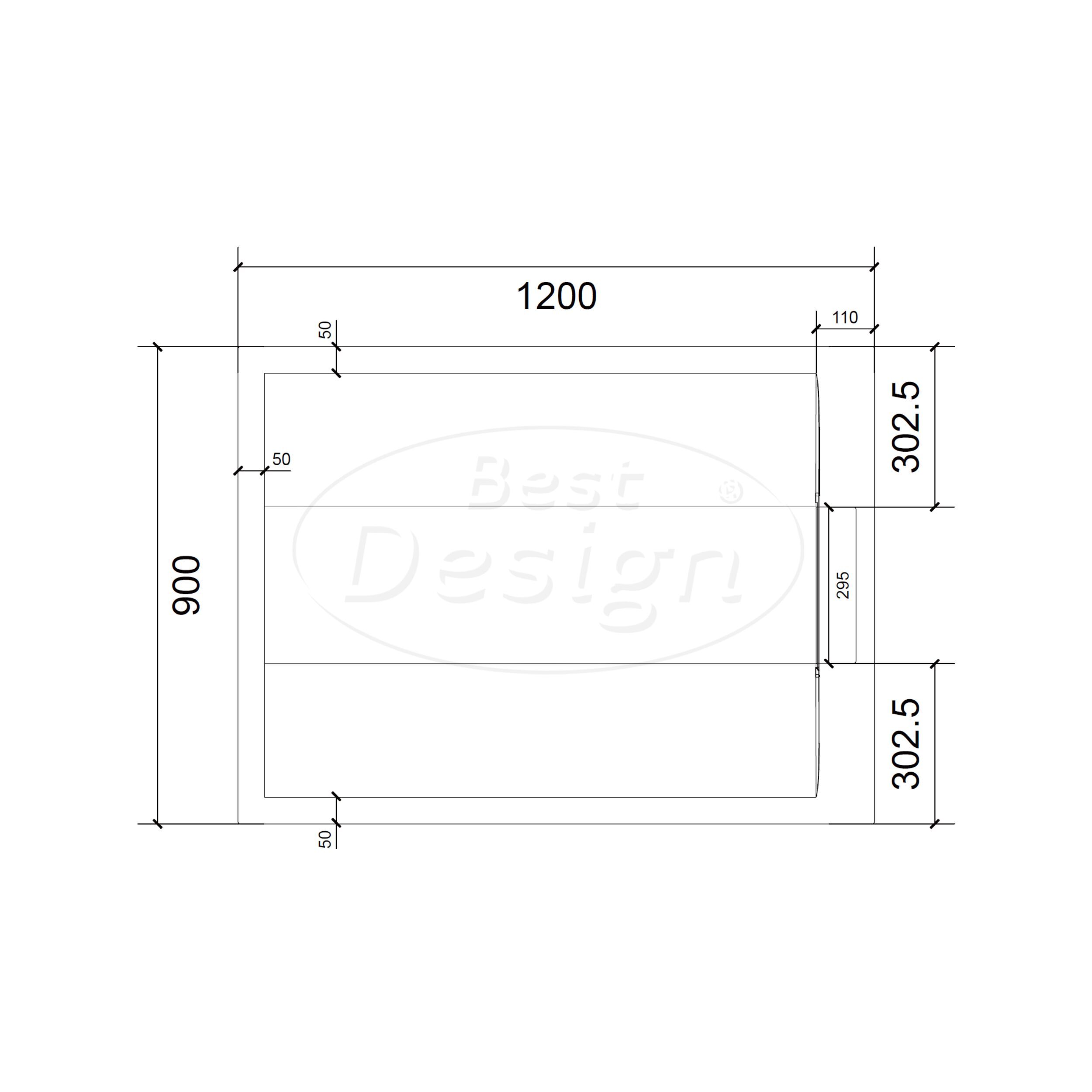 Best-Design "Schutz" douchebak anti-slip composiet Mat-wit 120x90x3 cm - Artikelnr.: 4031090